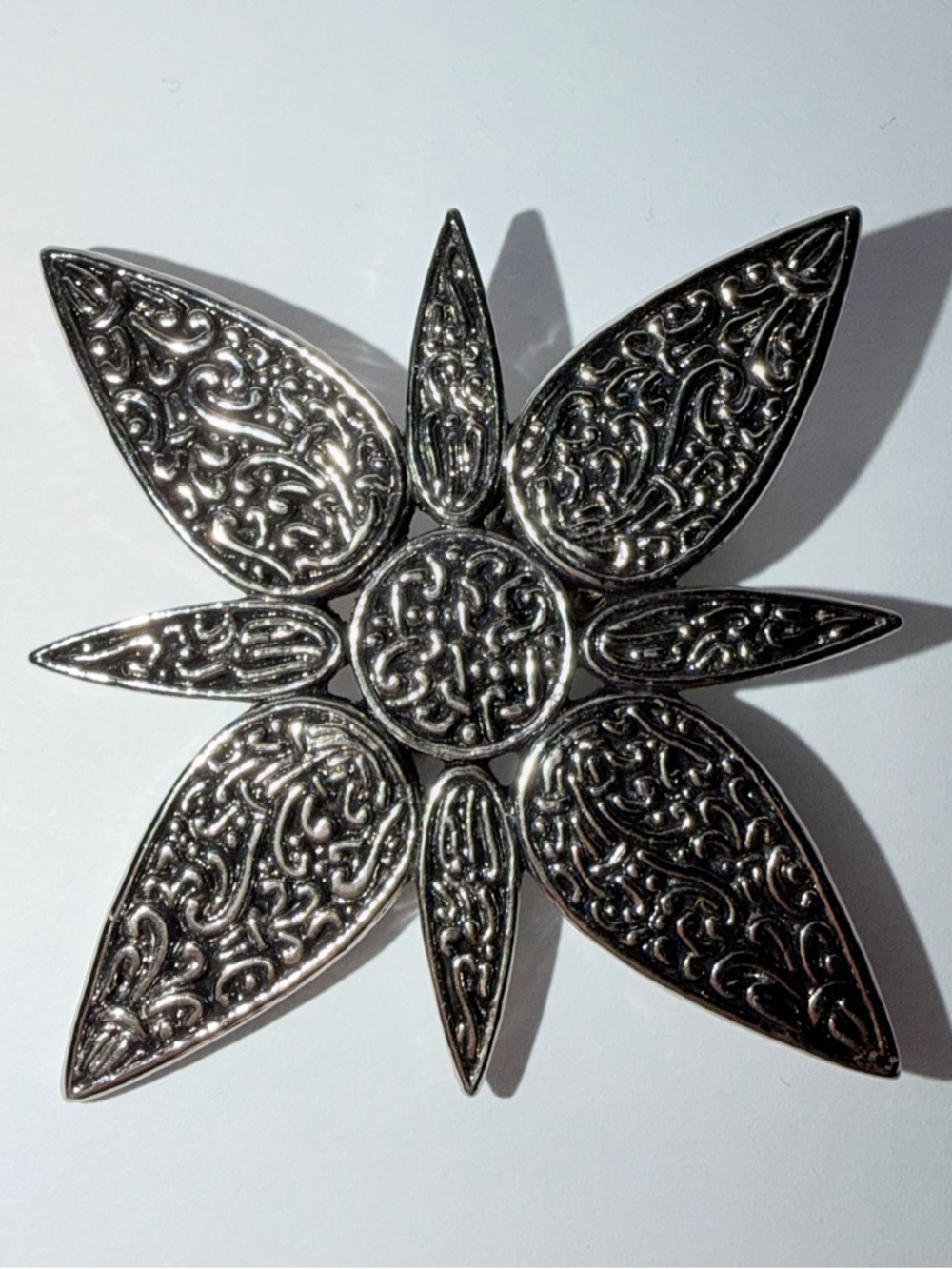 1990 Retired JOHN HARDY Silver Starburst Hair or Scarf Clip